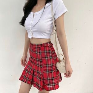 Red Plaid Skirt